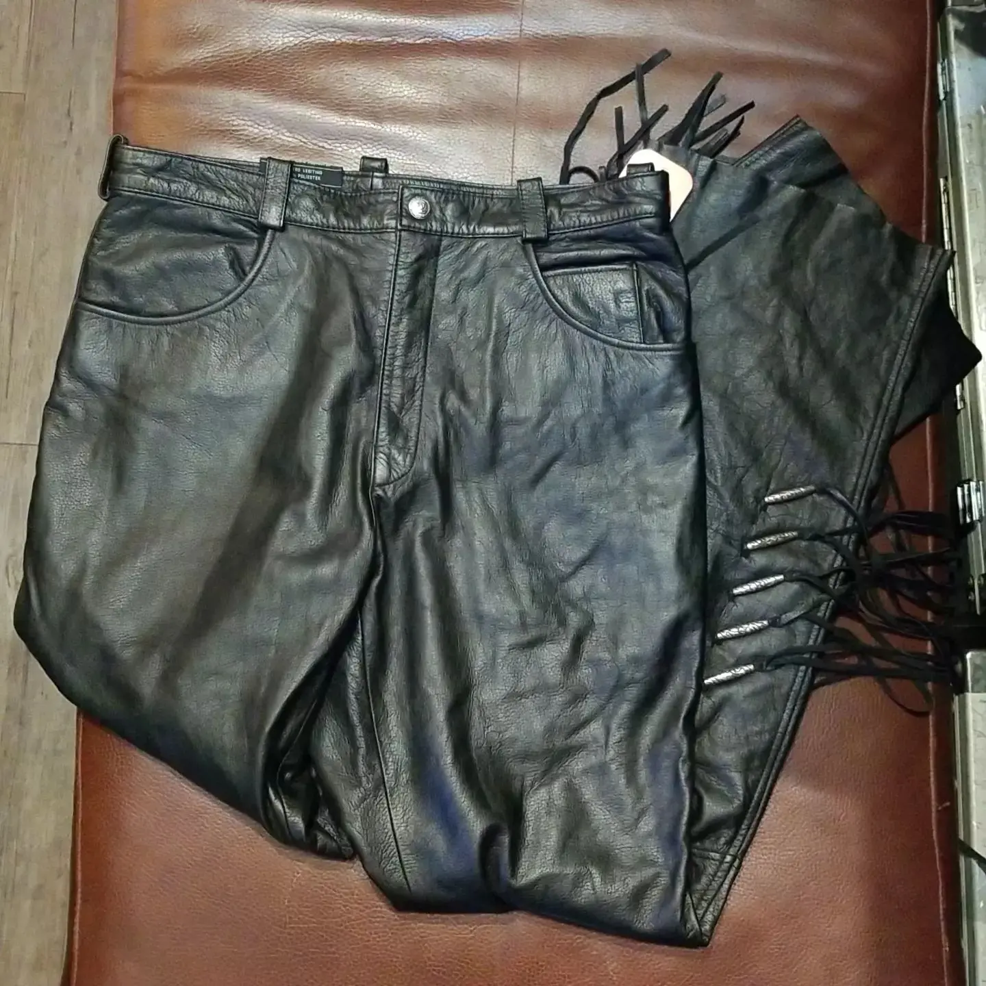 Harley Davidson Black Leather Pants-Black