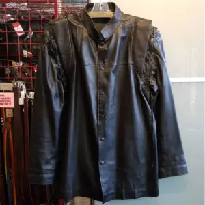 SAFA LEATHER Goth Rockstar Leather SHIRT | 34794
